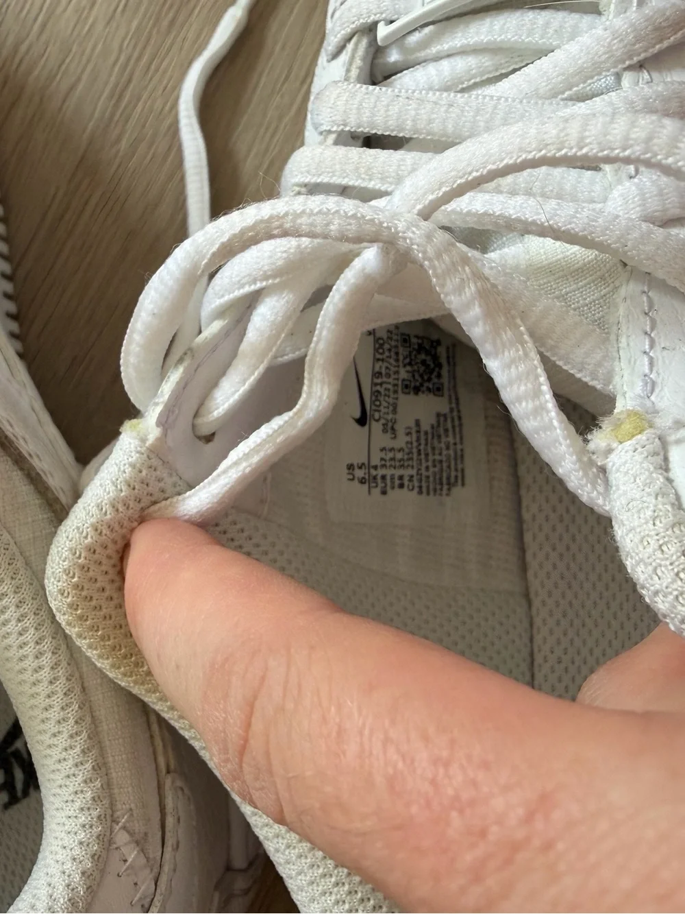 Nike Air Force 1 Low Shadow Triple White Sneakers Womens Size 6.5